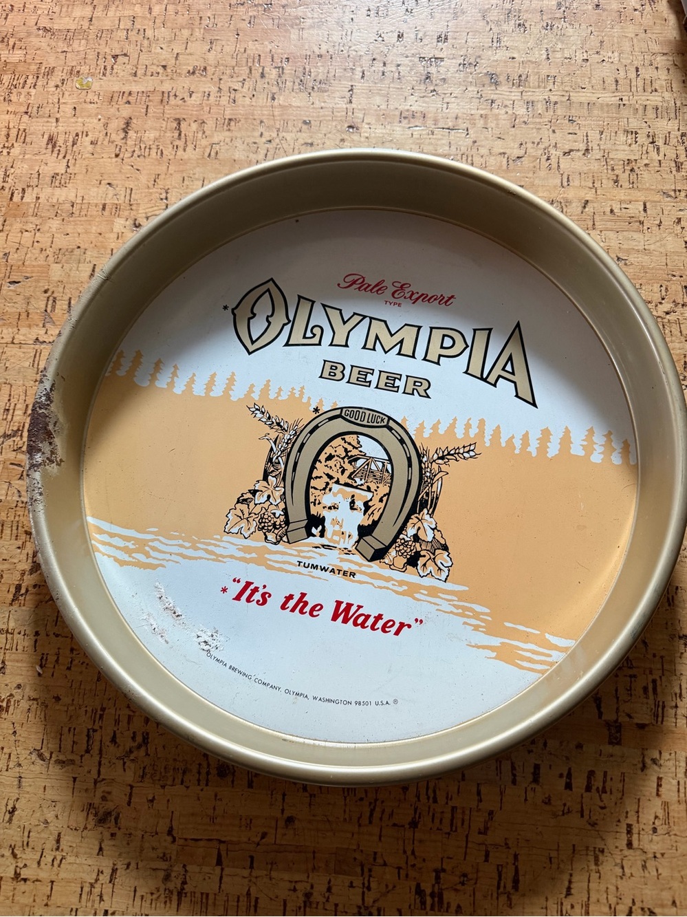 Vintage Olympia beer metal tray
